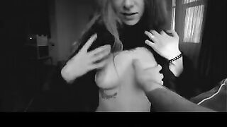A beautiful girl gets a creampie in her mouth