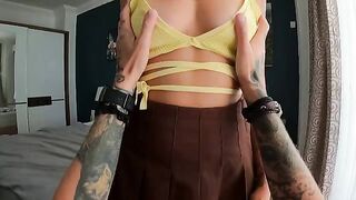 A juicy cock sucking and cum shot on the face