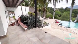 I fucked with my boyfriend and his stepsister by the pool - Mariana Martix & Duncan Saint & Sara Blonde