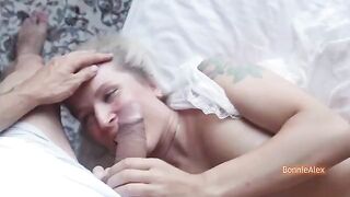 A real couple engaged in sensual, passionate sex right at home