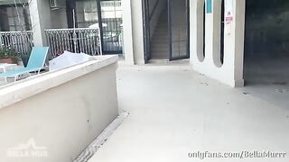 A busty blonde babe got her asshole oiled and stuffed on vacation