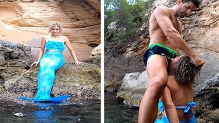 I was sailing with my friends and met a mermaid slut
