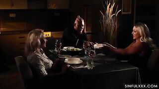 What if a girl gets caught while eating with someone? A thrilling encounter!