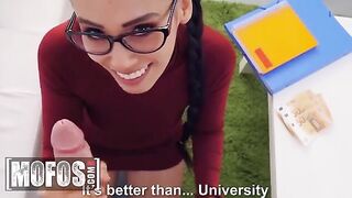 Andreina DeLuxe is smoking hot, and she lets Jordi study her tits and ass for cash