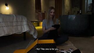 Unboxing with hot Californiababe, followed by intense Russian action