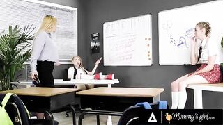 The naughty student Lily Larimar and her bestie must please their teacher