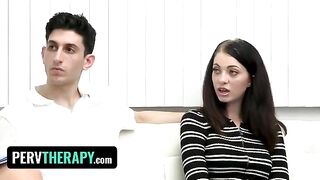 Beautiful milf doctor Kenzie Love helps pervert stepsiblings to fuck