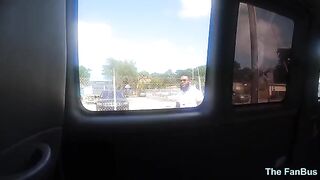 The Queen Rogue fan bus full video features a stunning Latina MILF with a captivating big ass