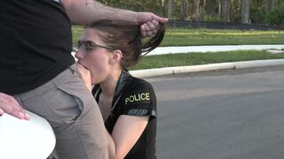 A female police officer takes control of the situation in stunning 4K quality