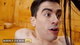 Blondie Fesser and Sara Retali catch a peeping guy and threesome sex
