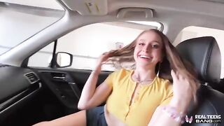 Skinny teen Laney Grey with a bubble butt gets her hairy pussy railed hard