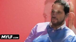 Aubrey Black gets her big tits stuffed with BBC while her husband watches