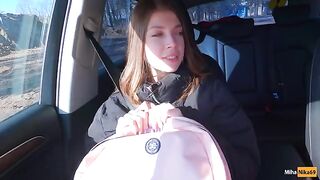 A cute girl hitchhiker agreed to sex for money - Public Agent