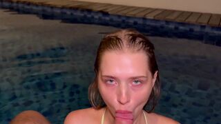 A girl from California likes having sex and swimming in the pool