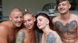 Real amateur foursome sex with two couples, fully naked