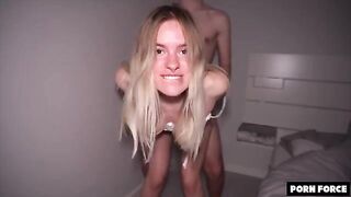Big booty blonde submissive in hardcore college dorm action