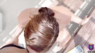 Busty Latina is bored and convinced to fuck on the rooftop