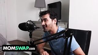 Big-breasted Latinas Mellanie Monroe and Ms Visual in a steamy swap scene