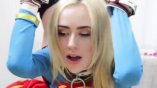Candy White, in bondage, fulfills the fantasies of a stranger in a captivating scenario