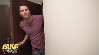 A girl got a secret affair in a fake hostel, turning into a wild bunk threesome