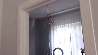 An electrician came to fix the house, and the husband was at the mall