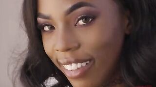 Petite ebony babe Sarah Banks gets her tight ass gapped hard