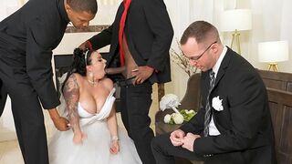 Payton Preslee's big tits get smashed on her wedding day