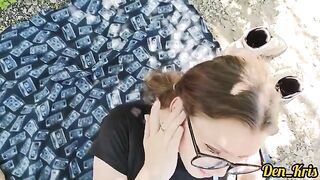 Cute schoolgirl's face filled with lots of warm cum in a hot compilation