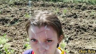 Cute schoolgirl's face filled with lots of warm cum in a hot compilation
