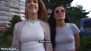 Lucky agent makes a casting with two Czech beauties in a basement setup