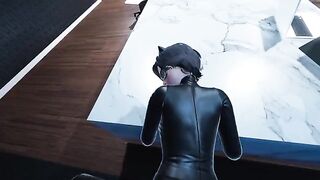 Catwoman Pov in the office, a steamy DC Comics parody scene