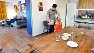 Cheating wife fucks with another guy right in front of her husband