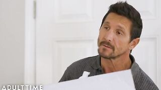 Savannah Sixx gets her stepdad’s dick wet with nuru oil