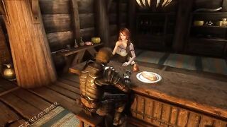 Ysolda seduces a traveler in her tavern, following a familiar pattern inspired by popular Skyrim mods that often focus on forbidden encounters and seduction, much like the lustful themes explored in other adult game adaptations