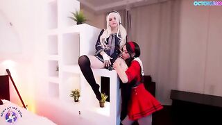 Octokuro's cosplay girl solo action with a big toy in her pussy