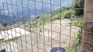 Kourtney Love has sex with a stranger farmer outdoors
