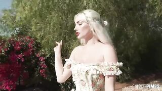 Skye Blue delivers a sloppy blowjob to Jay Romero’s hard cock