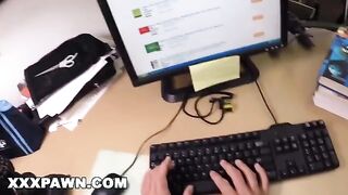 Broke college student Nicki Ortega gets banged in a pawn shop