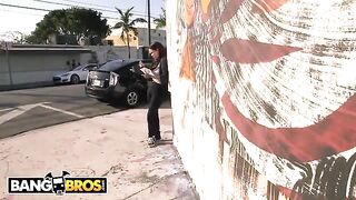 Brunette Roxxi Blair gets banged by stranger in car