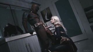 Deadpool fucks blonde Captain Marvel in a steamy scene