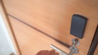 Babe Evie stuck under the couch, got fucked and creampied