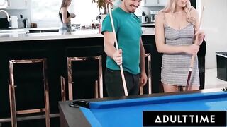 Roommates Paige Owens and Kay Lovely use a stud as a toy in steamy action