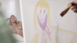 Art teacher has a threesome with two stunning students London River and Kayley Gunner