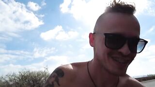 Fellas, these bitches think we’re bloggers, and they get fucked on the beach!
