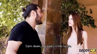 The beauty did not notice the old man and got intimate with him