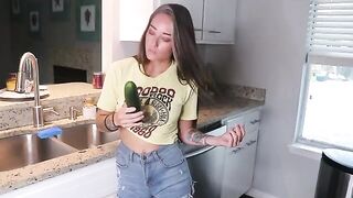 Getting ready for lunch with a little help from a big toy