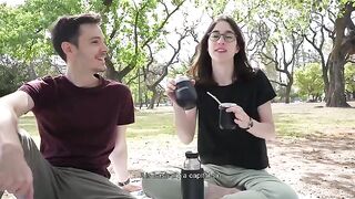 A day at the park turns into a public blowjob session for this cute teen