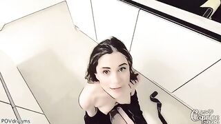 Hentai Little Caprice gets her mouth stuffed by a big cock