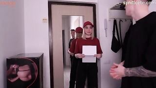 The delivery girl is not necessarily an angel, as shown in this video