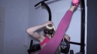 Fitness teen gets wrecked by two cocks at the gym and drenched in cum in a hardcore scene